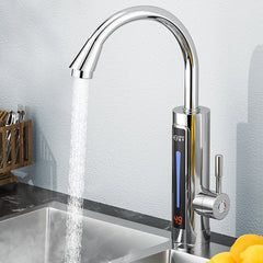 3300W Electric Hot Water Heater Faucet LED Ambient Light Temperature Display Instant Heating Tap