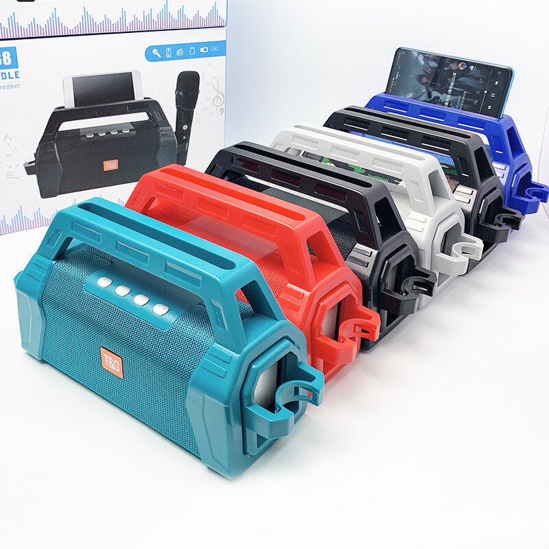 Outdoor Portable Bluetooth Speaker Subwoofer Wireless Karaoke Square Dance Sound Support TF FM Radio Card with Microphone