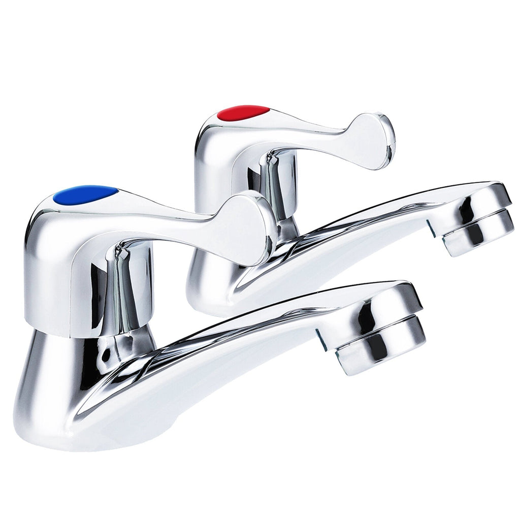 2pcs Thicken and lengthen Bathroom Sink Taps Lever Basin Kitchen Tap Mixer