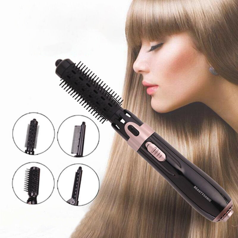 Multifunctional Hot Air Comb Four-in-one Negative Ion Wet And Dry Hair Dryer Hair Straightener Hair Curler Hair Dryer Comb