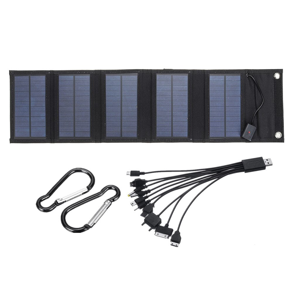 30W 5V USB Solar Panel Pack Portable Waterproof Outdoor Camping Emergency Foldable Power Battery Cells Charger for Mobile Phone