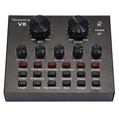 Condenser Microphone V8 Sound Card Kit Muti-functional Bluetooth for Studio Mobile Phone PC Laptop Recording Live Broadcast