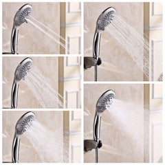 Modern Style Wall Mount Chrome Bathroom Faucet Hot Cold Mixer Tap + Shower Head
