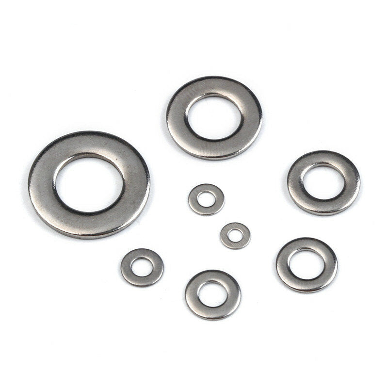 360Pcs 8 Sizes Stainless Steel Flat Washers Assortment Set M2/2.5/3/4/5/6/8/10