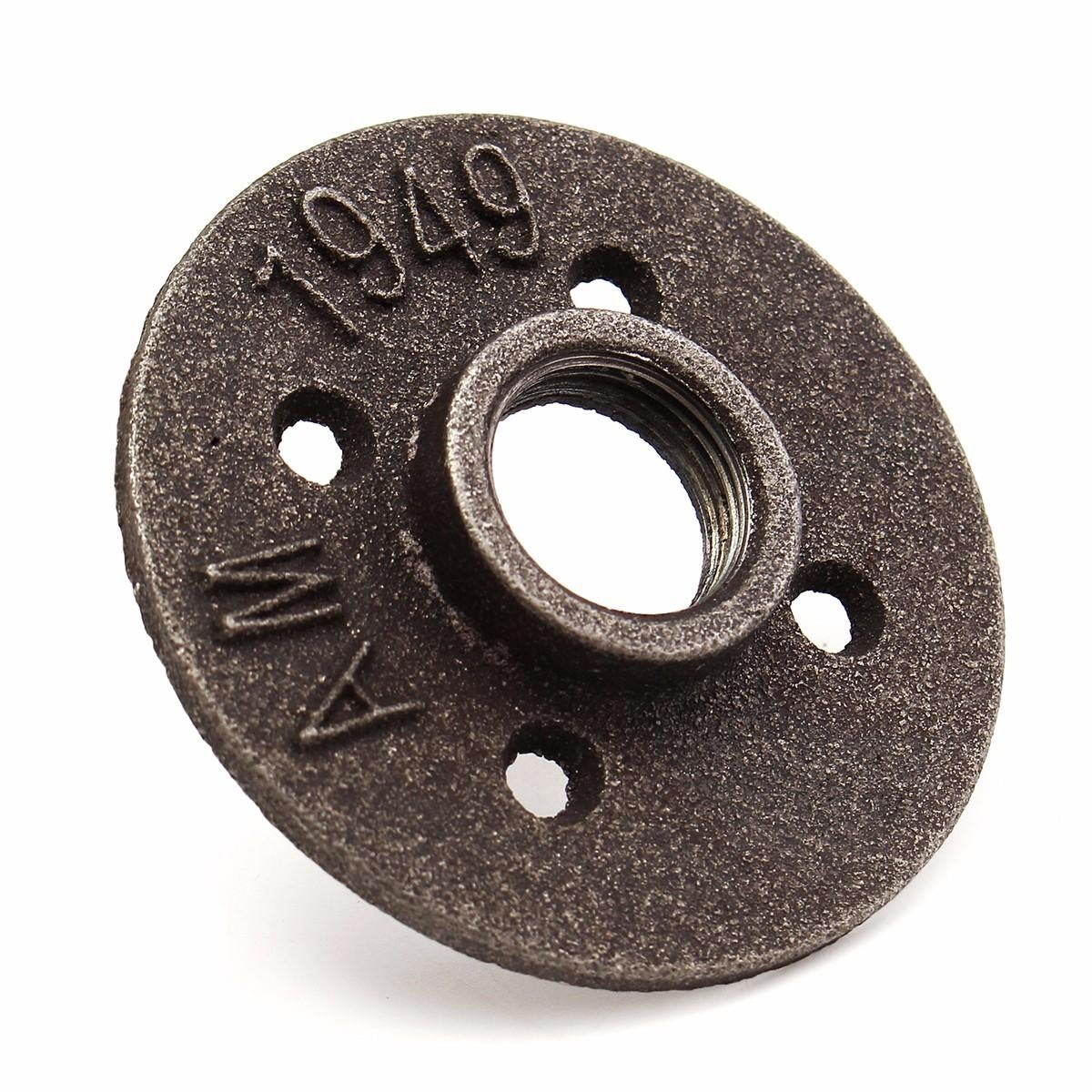 10pcs 3/4 Inch Black Malleable Iron Floor Flange Fitting Pipe NPT Antique Wall Flange Seat