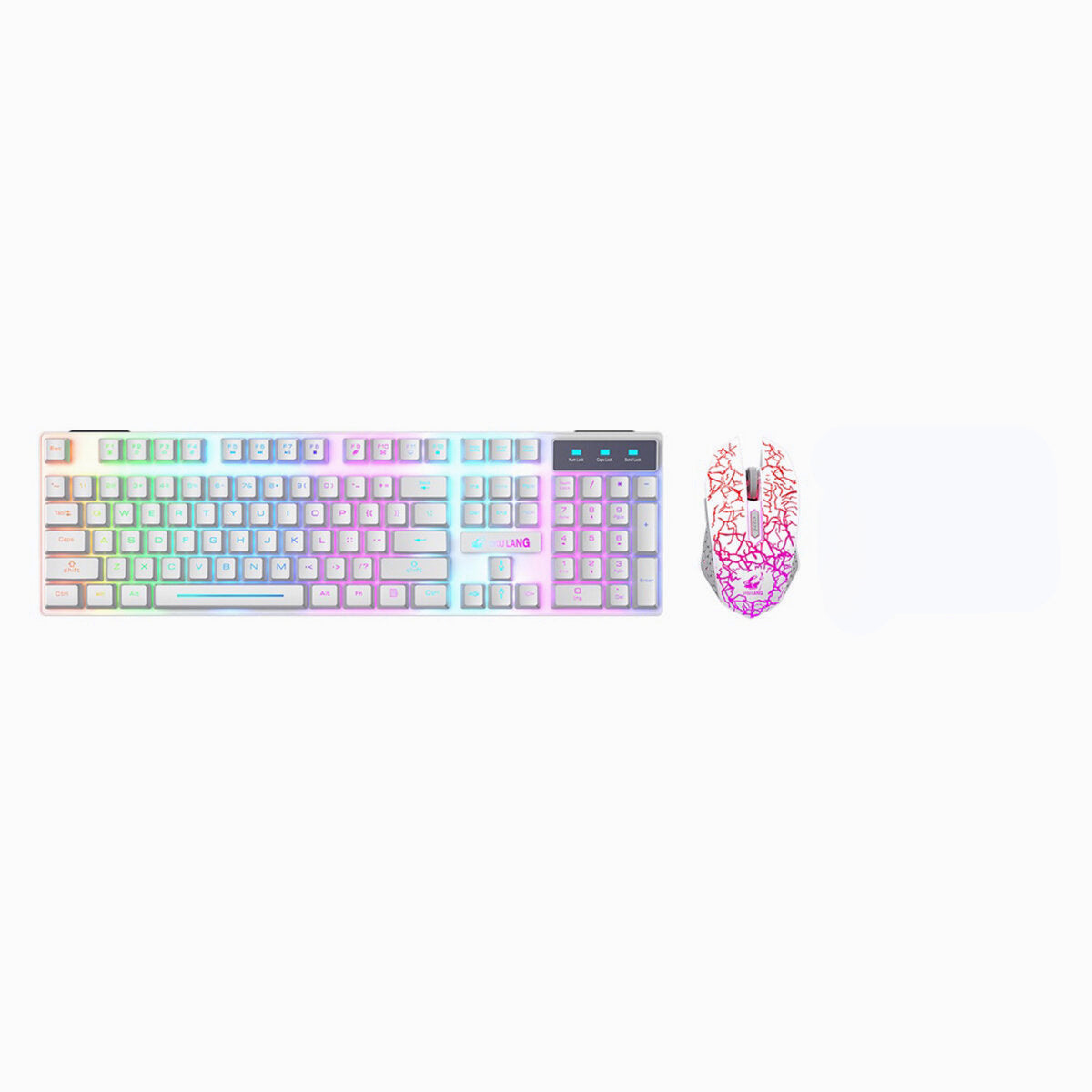 2.4G Wireless Keyboard & Mouse Set 104 Keys RGB Backlit Gaming Keyboard 800-2400DPI Optical Mouse for Computer Laptop PC