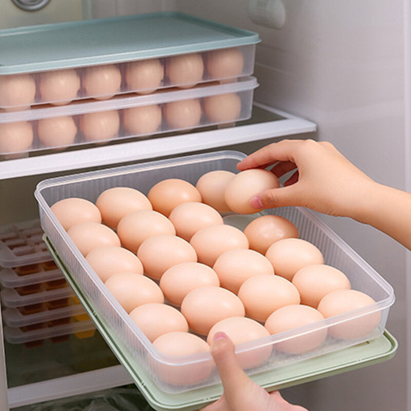 Kitchen 24 Grid Egg Carton Refrigerator Storage Box Portable Picnic Plastic Egg Carton Egg Tray