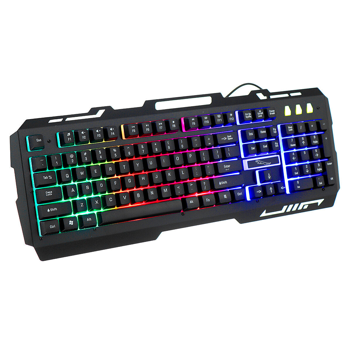 Mechanical Feel Wired Gaming Keyboard & Mouse Set 104 Keys USB Wired Keyboard 2400DPI Ergonomic Mouse LED Luminous Rainbow Backlit