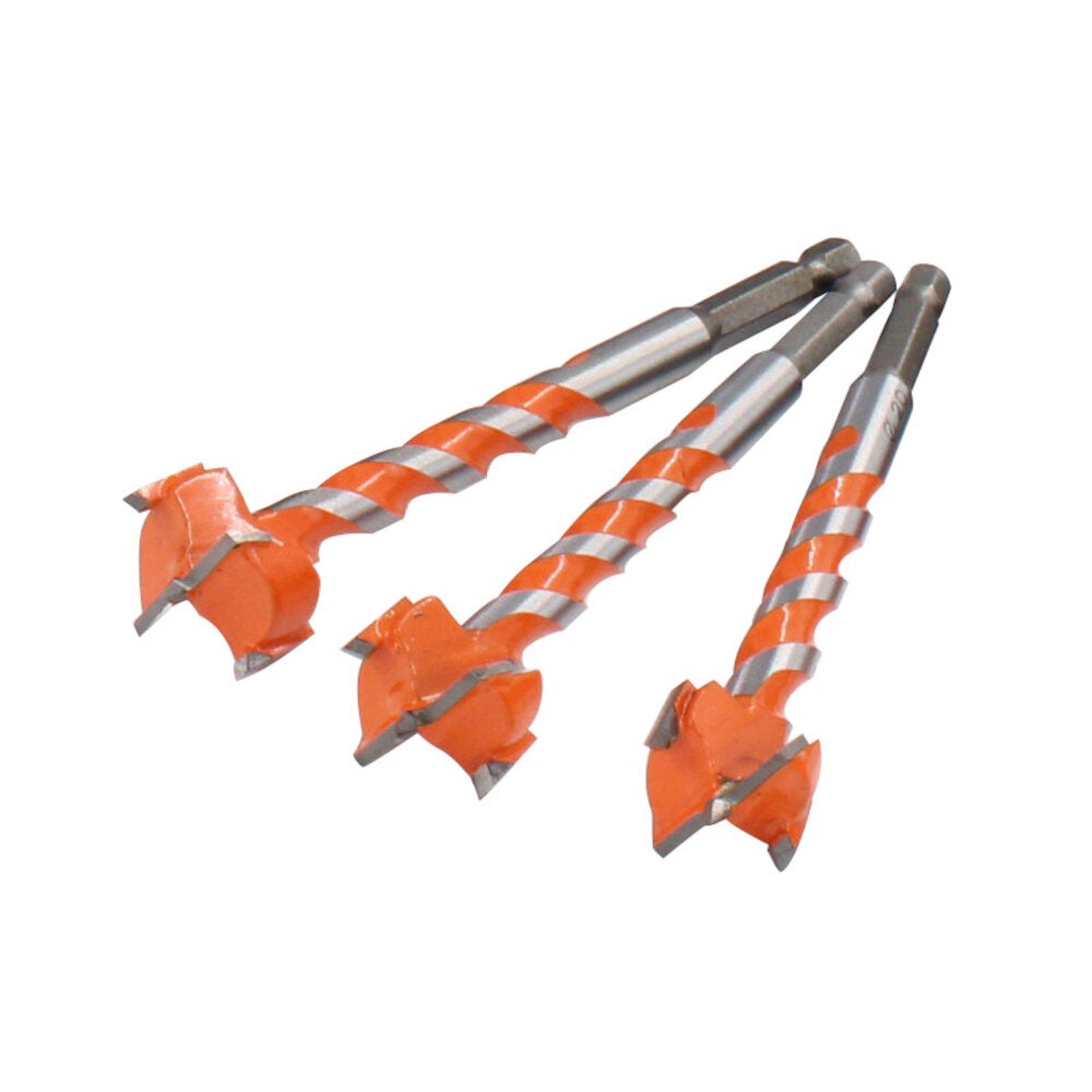 10Pcs Woodworking Hole Opener Tools Set Alloy Threaded Extended Hexagonal Shank Wood Punch Bit Work