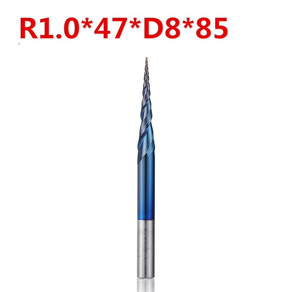 NACO-blue 2 Flutes Ball Nose End Mill R0.25/ R0.5/ R0.75/ R1.0 *47*D8*85