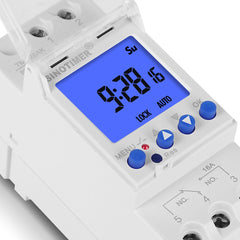 LCD Display Backlight Digital Weekly Programmer Universal 220V 110V Input 1NO + 1NC Cycle Time Controller DIN Rail