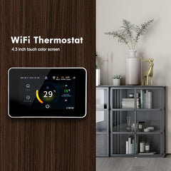 WiFi Smart 4.3" LCD Touch Color Screen Thermostat Heating Temperature Controller Works with Alexa Google Home