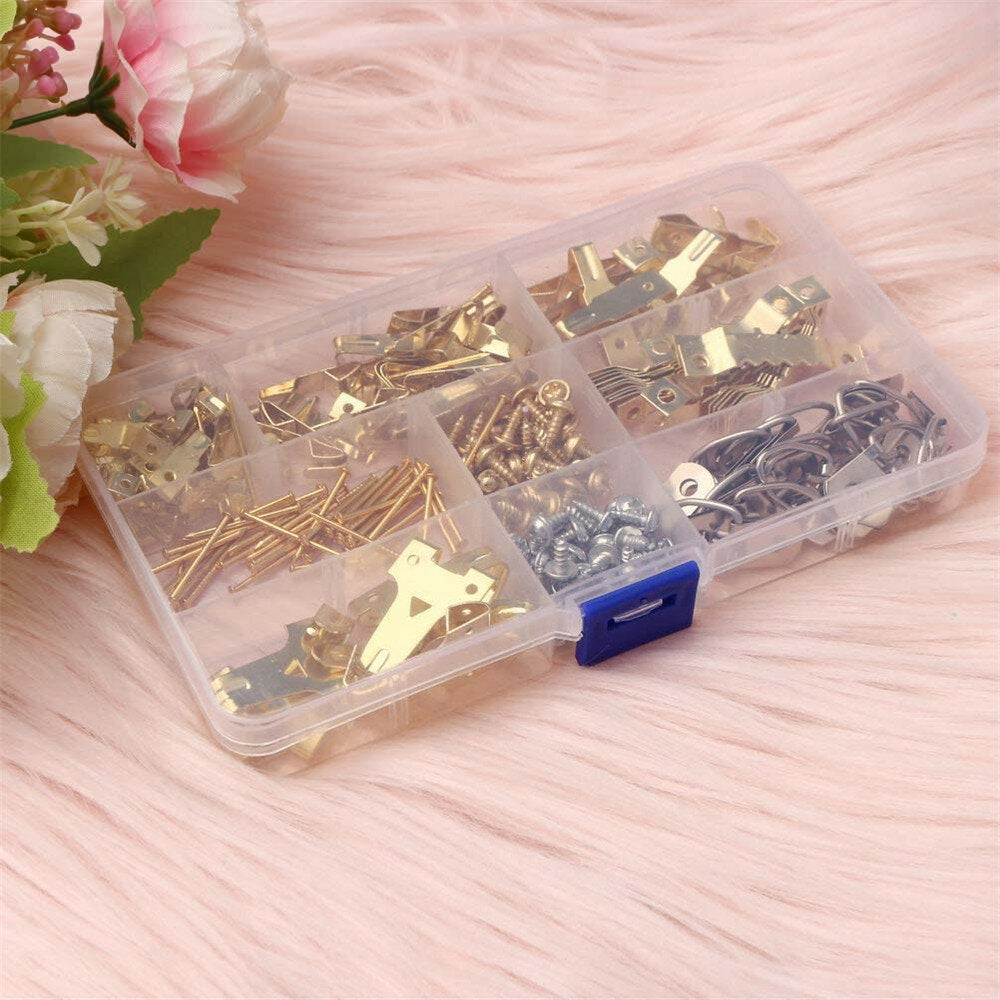 224Pcs Picture Hooks Wall Mounting Picture Hangers Wall Picture Hanging Kit with Nails