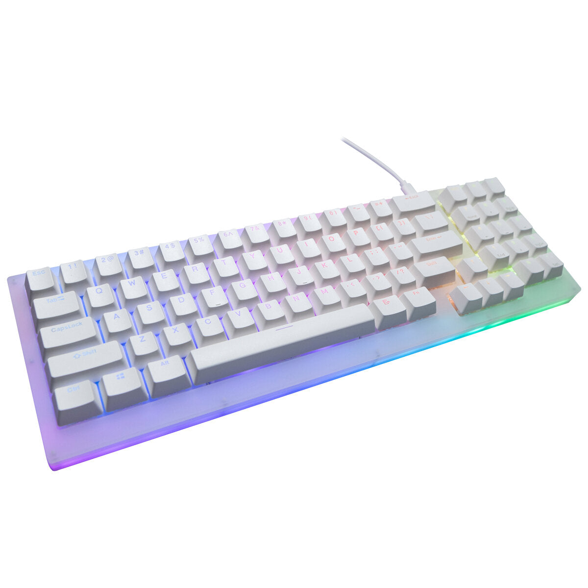 Mechanical Keyboard 77 Keys Hot Swappable Type-C Wired USB 3.1 NKRO Translucent Glass Base Gateron Switch RGB Gaming Keyboard with Numberpad