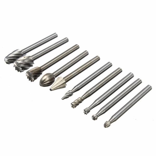 10pcs HSS Router Bit Burr For Dremel and Rotary Engraving Wood Working Tool