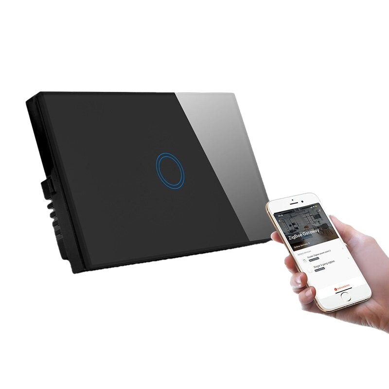 Crystal Touch Screen Glass Panel ZB Wall Switch Compatible with Alexa and Google Home 1/2/3/4Gang