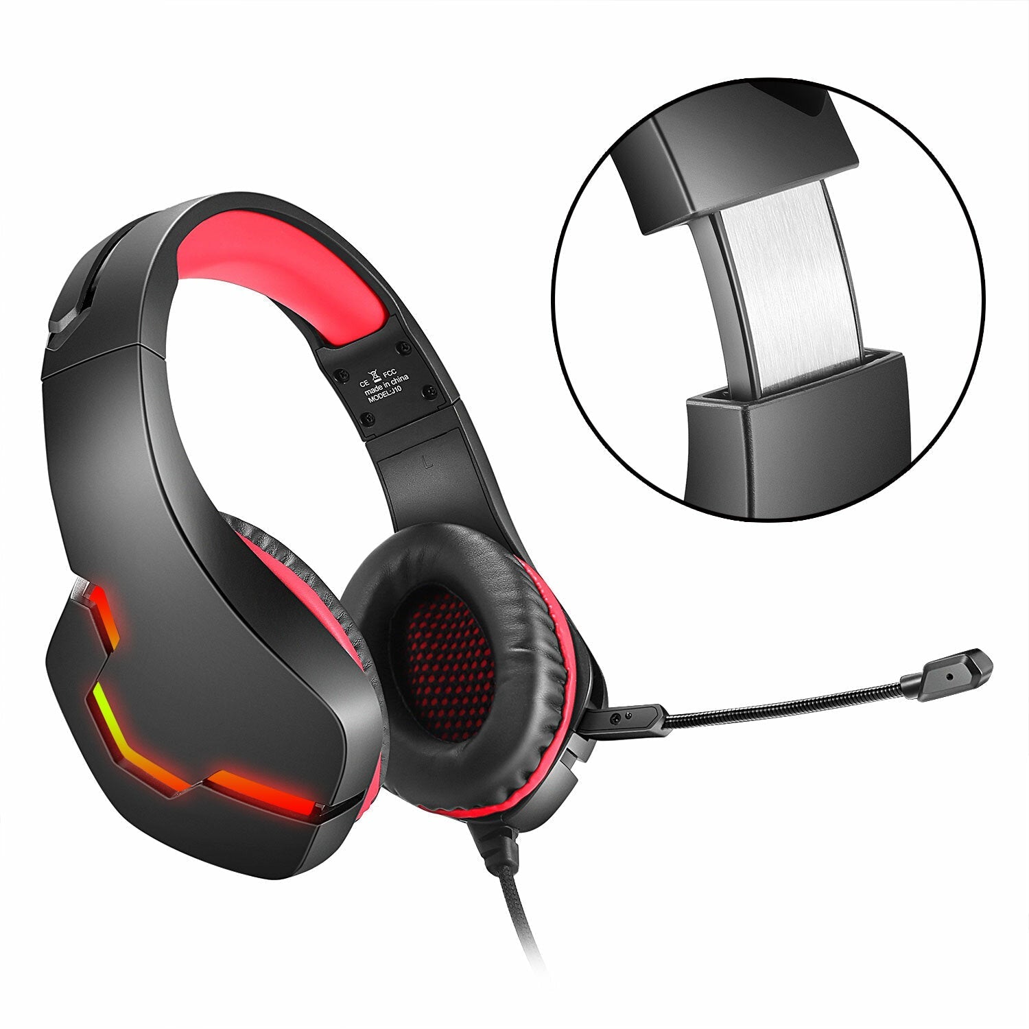Gaming Headset USB 7.1 3.5mm Wired Deep Bass Stereo LED Light Headphone with Mic for PS4 Xbox PC Laptop Gamer