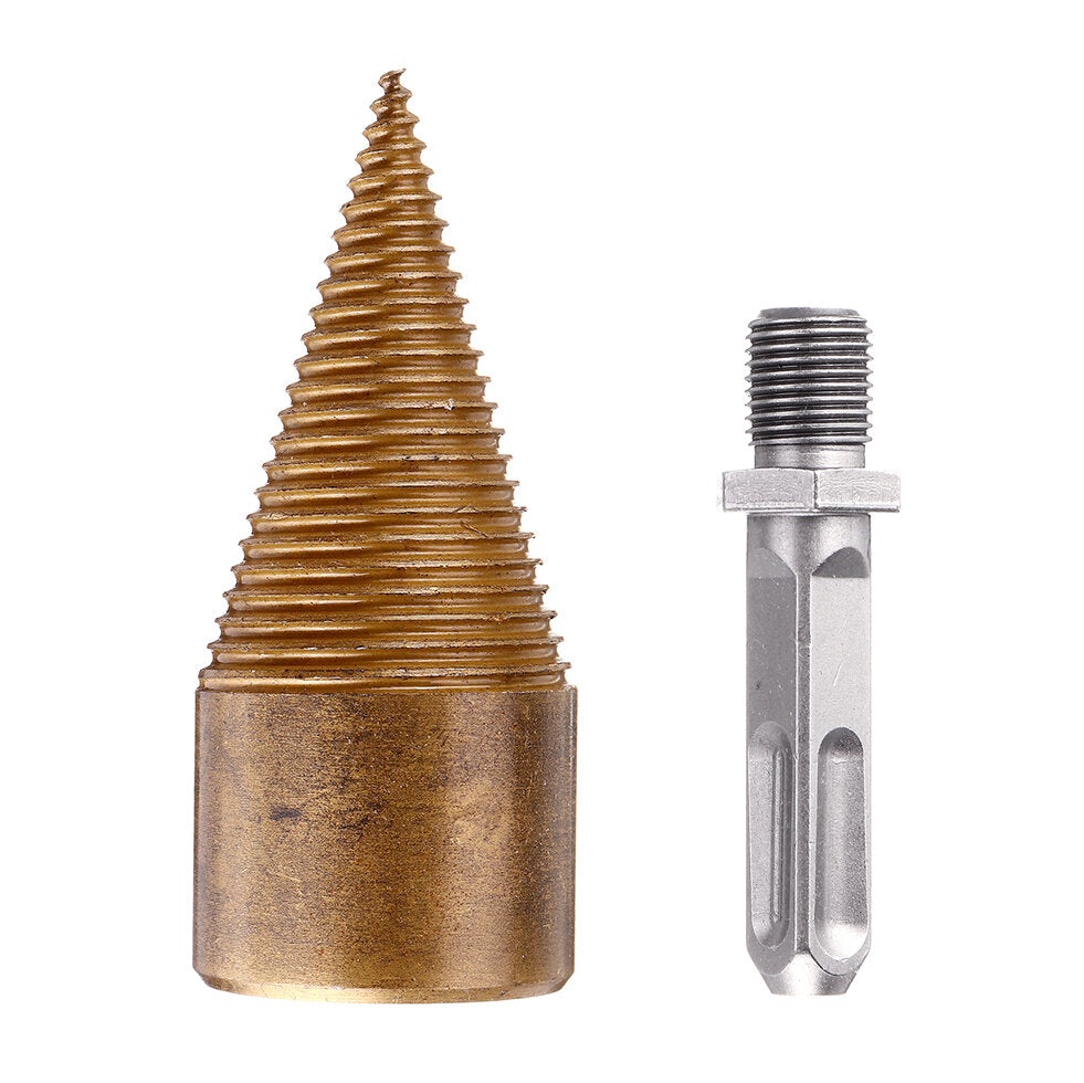 32/42mm Titanium Coated HSS Firewood Splitter Drill Bit Wood Drilling Tools Chopper Breakers