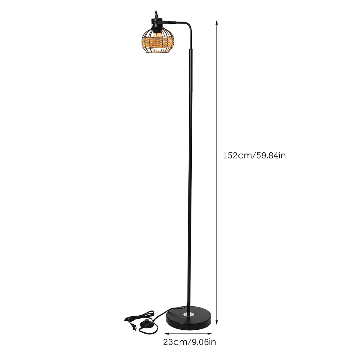 Rattan Hollow Cage Design Floor Lamp Modern & Rustic Style Living Room Bedroom