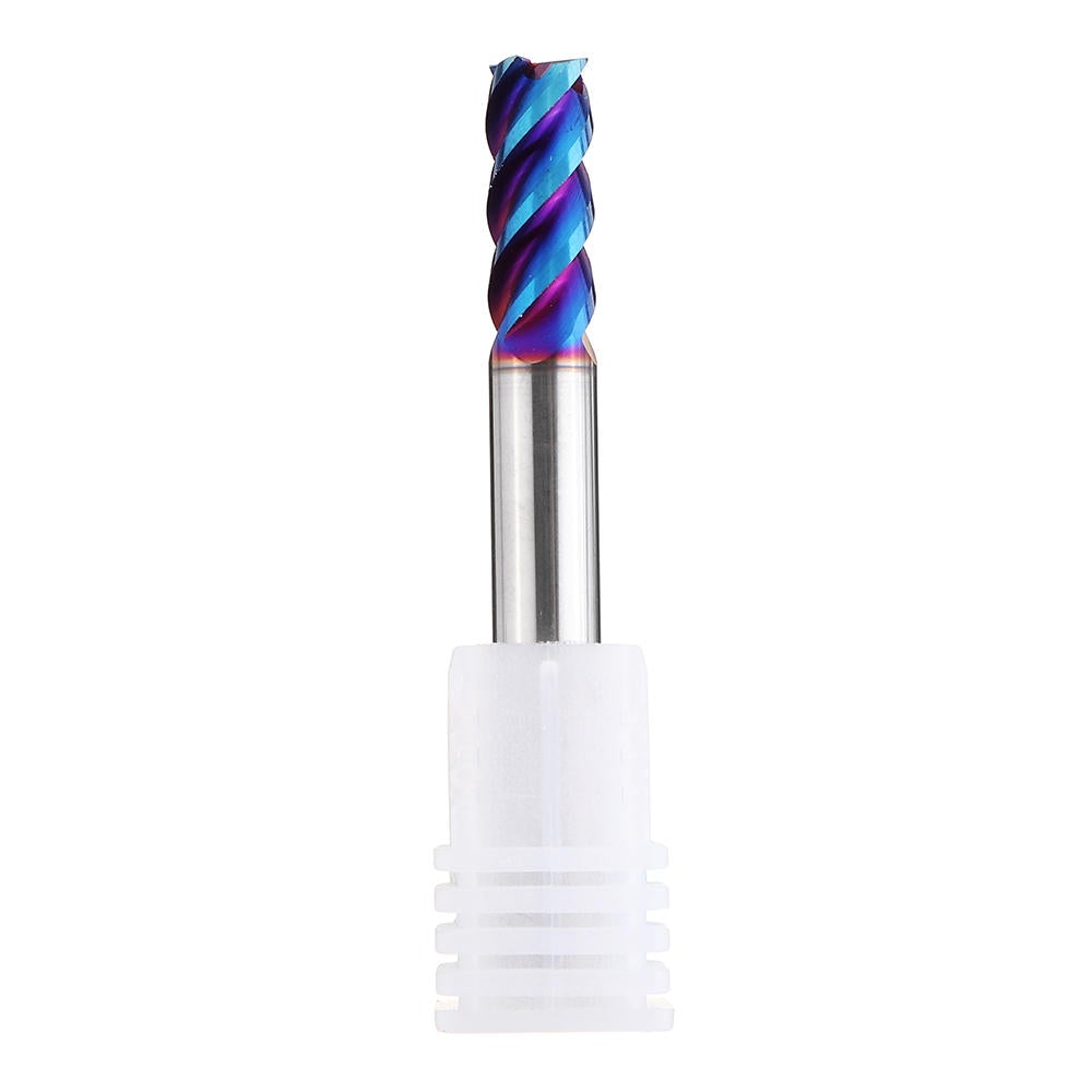 HRC60 5/6/8mm 4 Flutes Blue NACO Coated Tungsten Carbide Milling Cutter CNC Tool