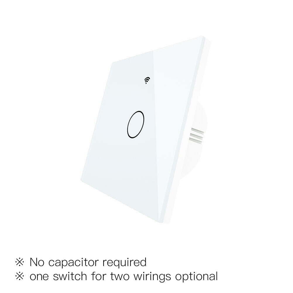 EU Wall Touch 250V 50/60Hz Smart Light Switch for Neutral Wire/No Neutral Wire No Capacitor Works with Alexa Google Hub Required
