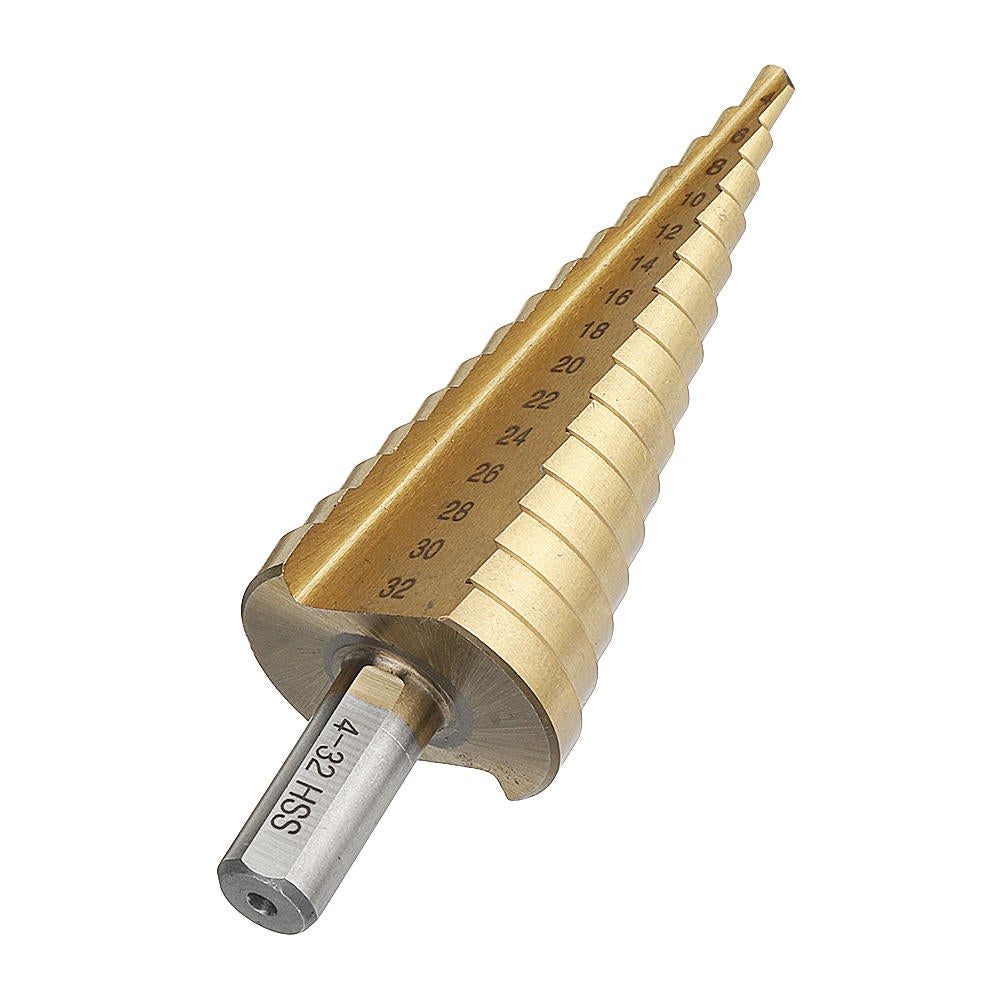 4-12/4-20/4-32mm HSS 6542 Titanium Coated Step Drill Bit Triangle Shank