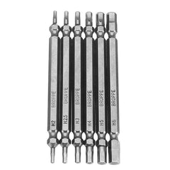 6pcs Double Hex Head Magnetic Screwdriver Bits H2-H6 100mm Long 1/4 Inch Hex Shank