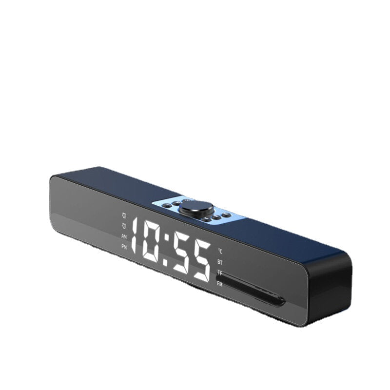 LED Alarm Clock Sound Bar AUX USB Wired Wireless Bluetooth FM Radio Speaker Home Theater Surround SoundBar for PC TV Computer Speaker