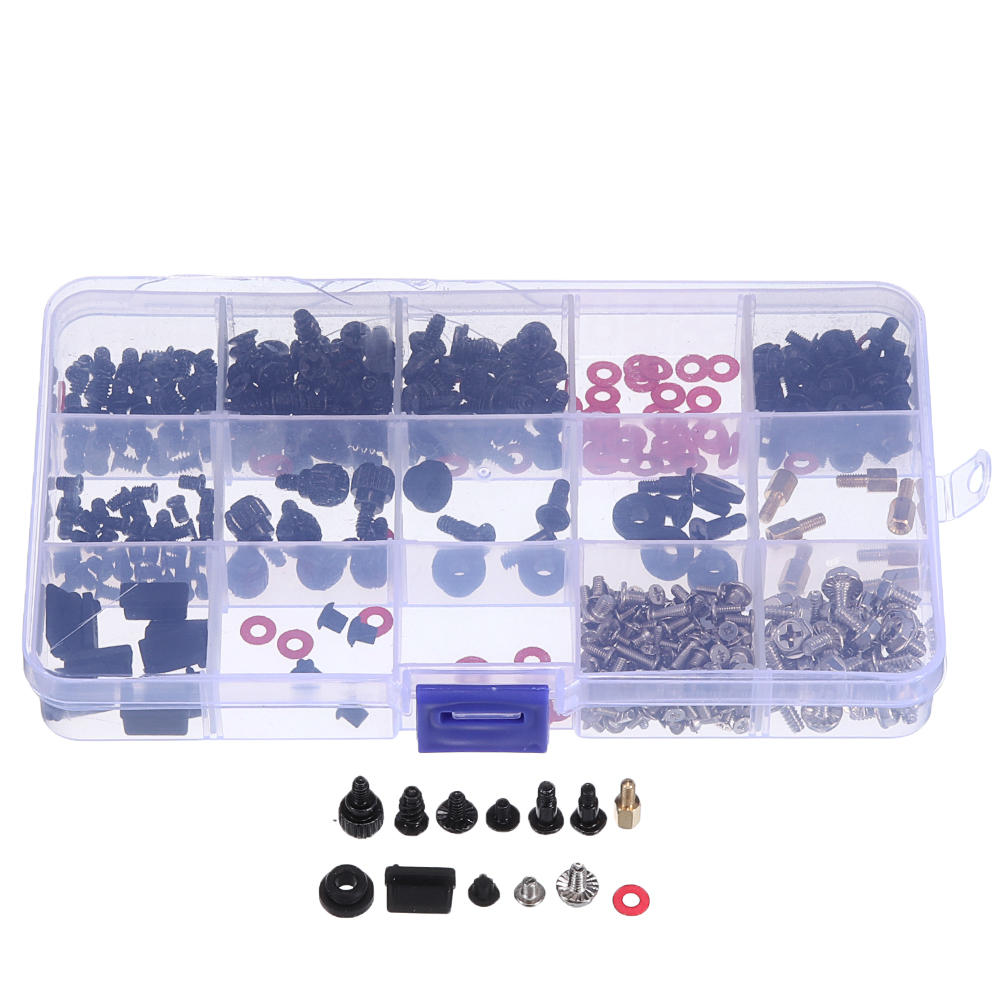 350Pcs/set M2/M3/M3.5 DIY Desktop Computer Repair Screw Assortment Mainboard Fan Cross Screws Hex Standoffs Spacers Kits w/ Storage Box Screwdriver