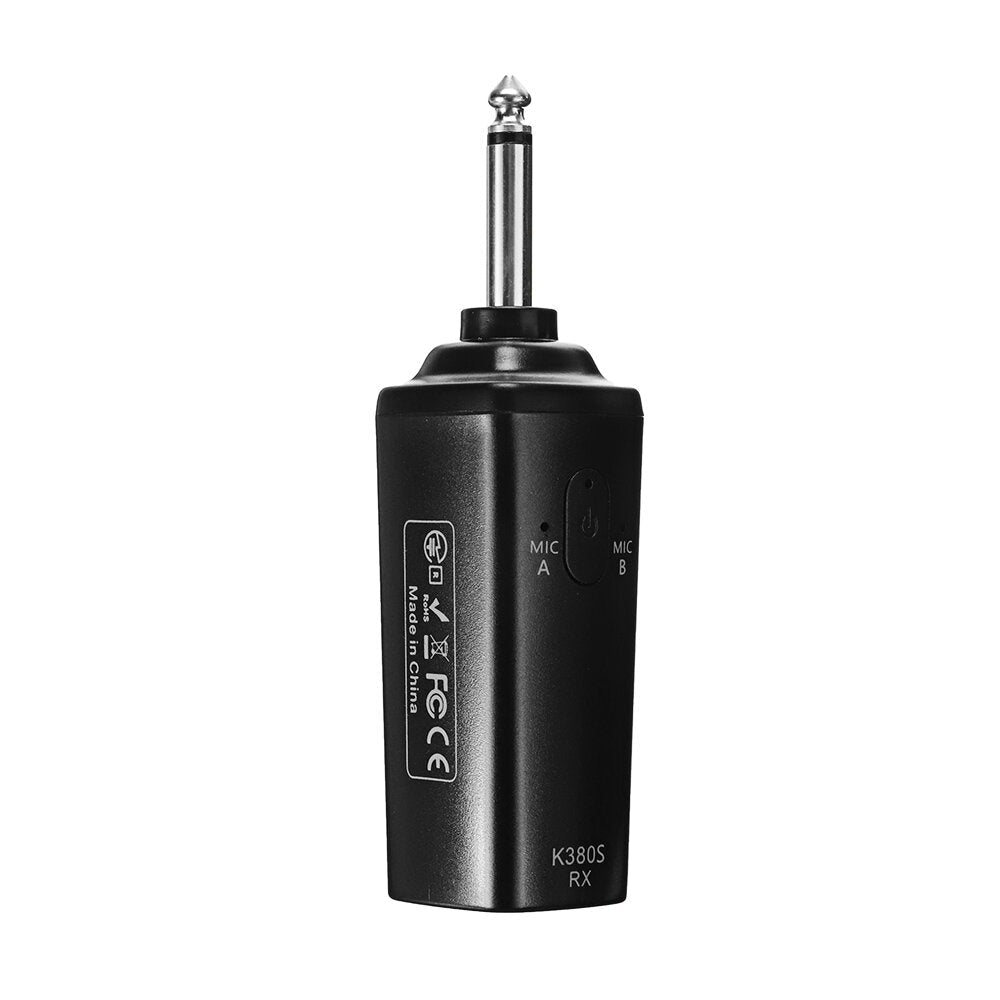 Portable 10-Channel Rechargeable Wireless Microphones UHF Mics with Receiver Working Distance 50 Feet