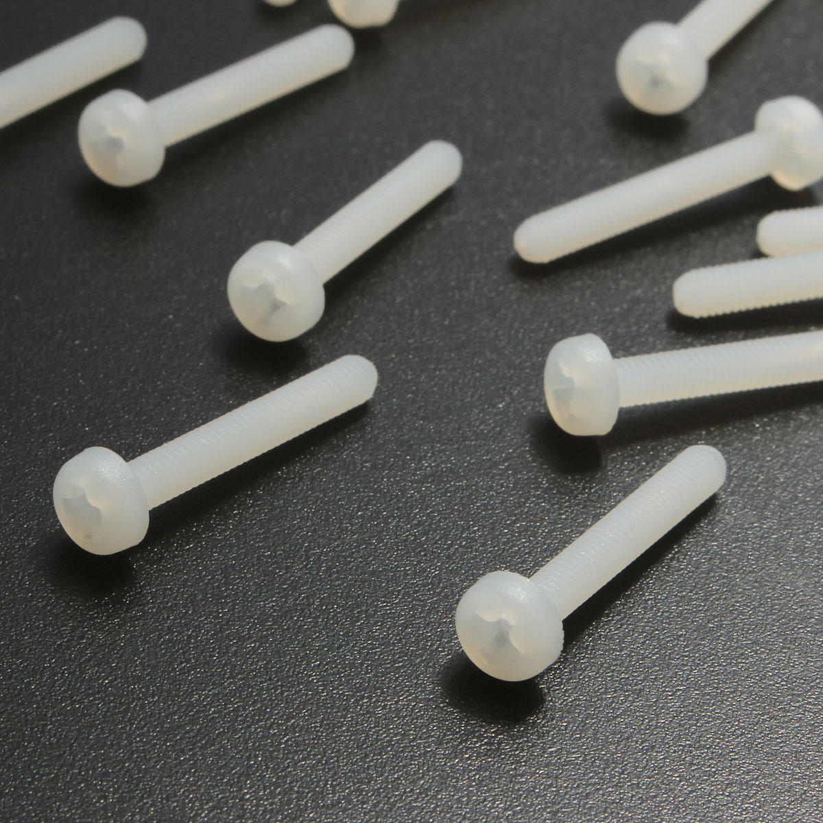 M3NP2 50Pcs M3 White Round Pillips Pan Head Plastic Nylon Screw Bolt 5/6/8/10/12/15/20/25mm Length