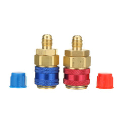 2pcs R134A Quick Coupler Connector Adapter Auto A/C Manifold Gauge Low/High HVAC