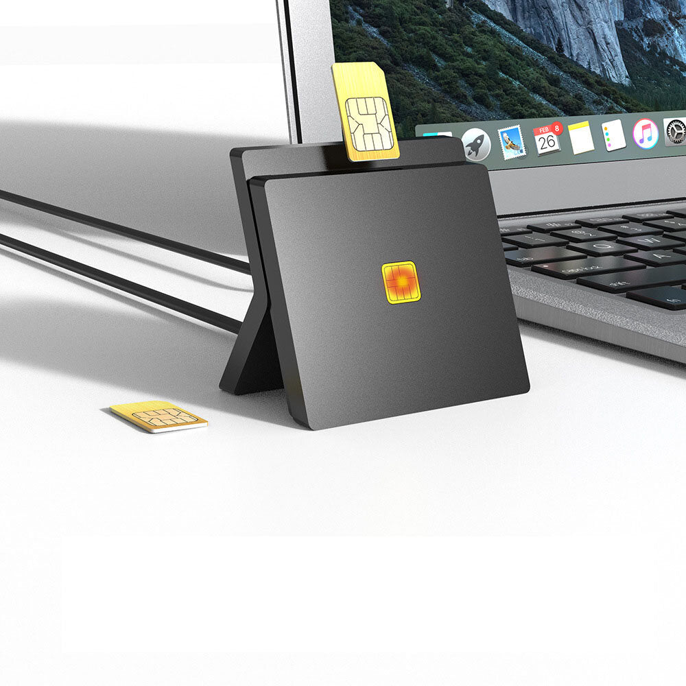 USB 2.0 Smart Card Reader 2-in-1 CAC ID SIM Card Reader