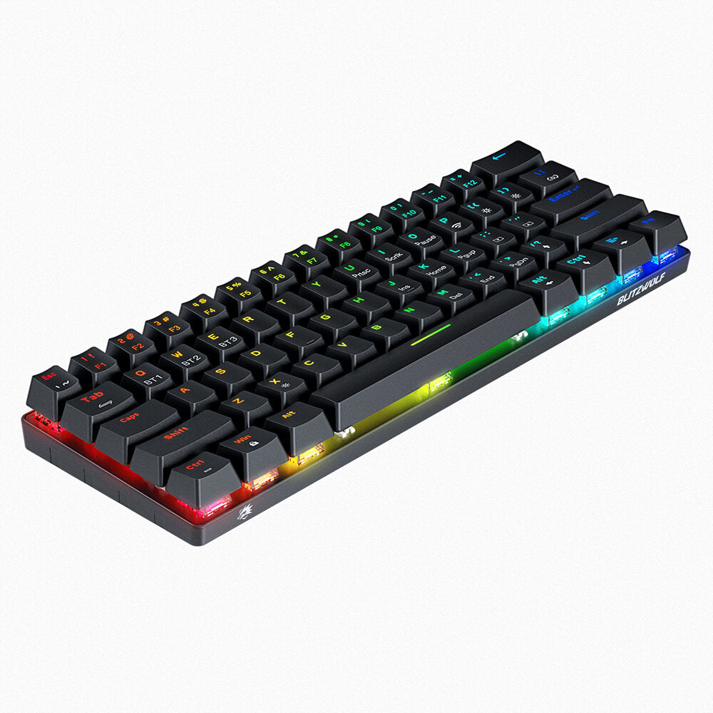 61 Keys Bluetooth 5.0 RGB Mechanical Keyboard Hot Swappable Wired Dual Mode 60% Gaming Keyboard With Software For Mac/Win