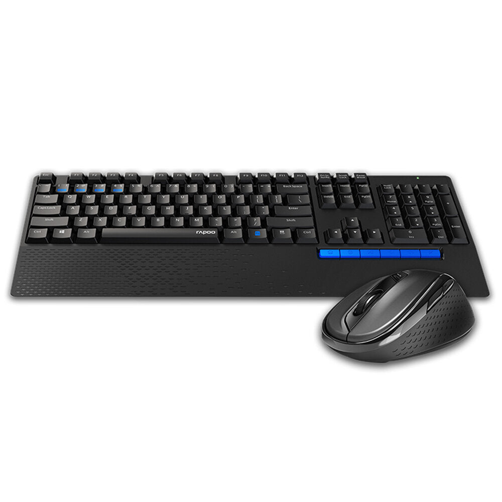 Business Keyboard Mouse Combo Multi-Mode Wireless 110-Key Hand Rest Keyboard Mute Buttons 600-1600DPI Optical Mouse Set for Office Computer PC