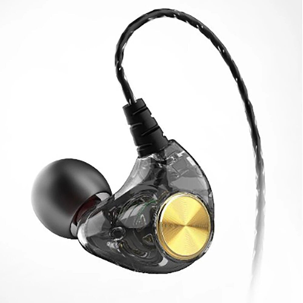 Wired 3.5mm Earphones Transparent In-Ear Earbuds Subwoofer Stereo Bass Earphone Noise Reduction Sport Headset with Microphone