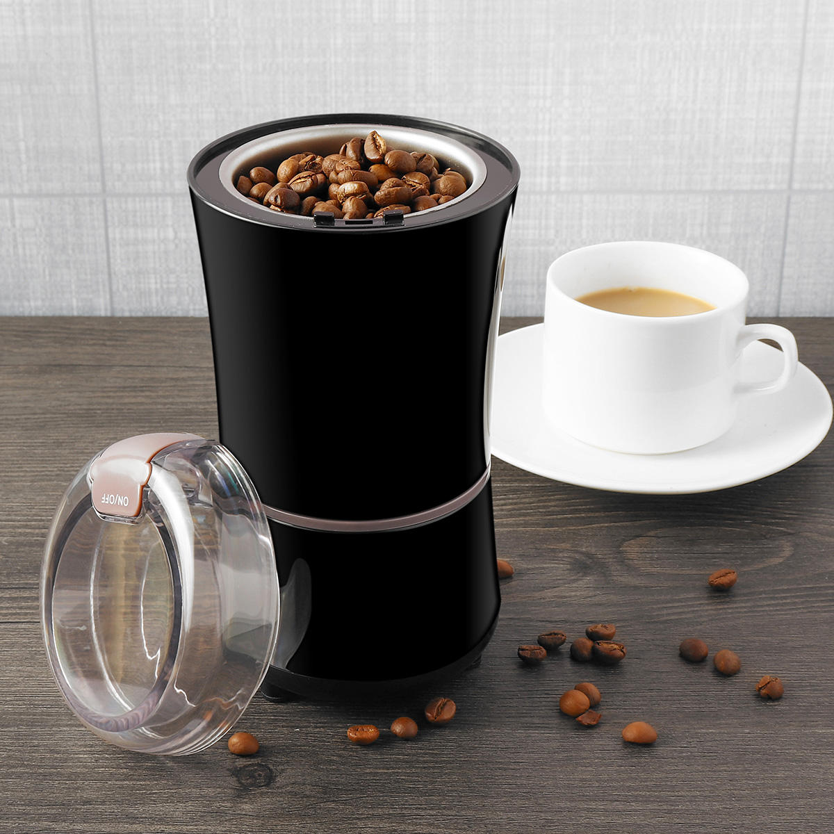 Portable Electric Coffee Grinder Beans Nuts Milling Grinding Machine Black Coffee Machine
