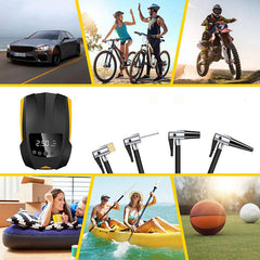 12V Digital Display Portable Multifunction With Lighting Function Car Bike Universal Bicycle Tire Pump Mountain Bike Inflator Pump