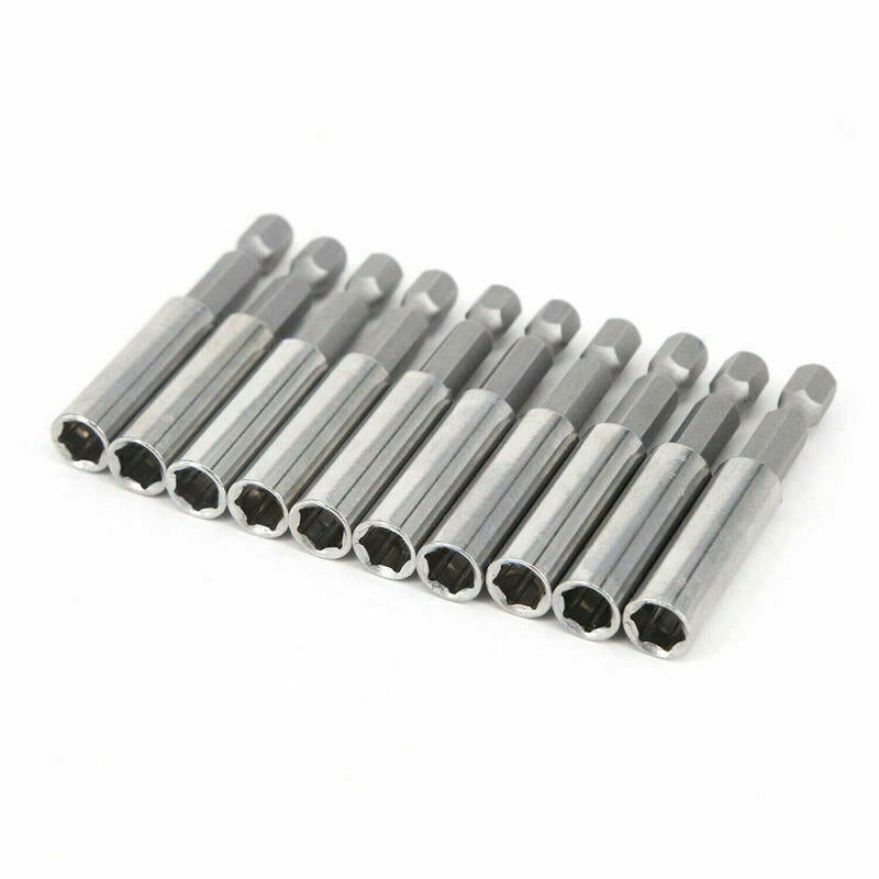 10pcs Socket Drill Bit Holder Hex Shank Magnetic Extension for Screwdriver