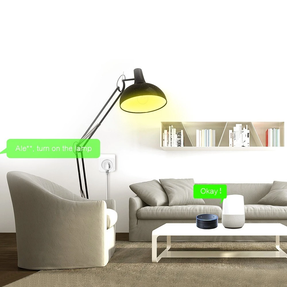 AC 100-240V 13A Smart Wi-Fi Plug Voice Control Compatible with Alexa/ Google Home