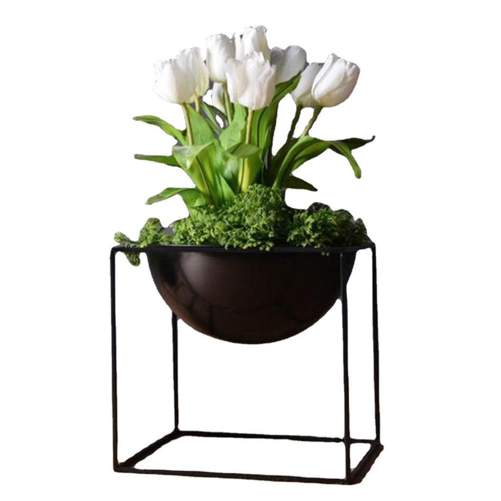 20cm Flower Pot Holder Metal Pot Stand Planter Garden Home Decorations Flower Display Rack
