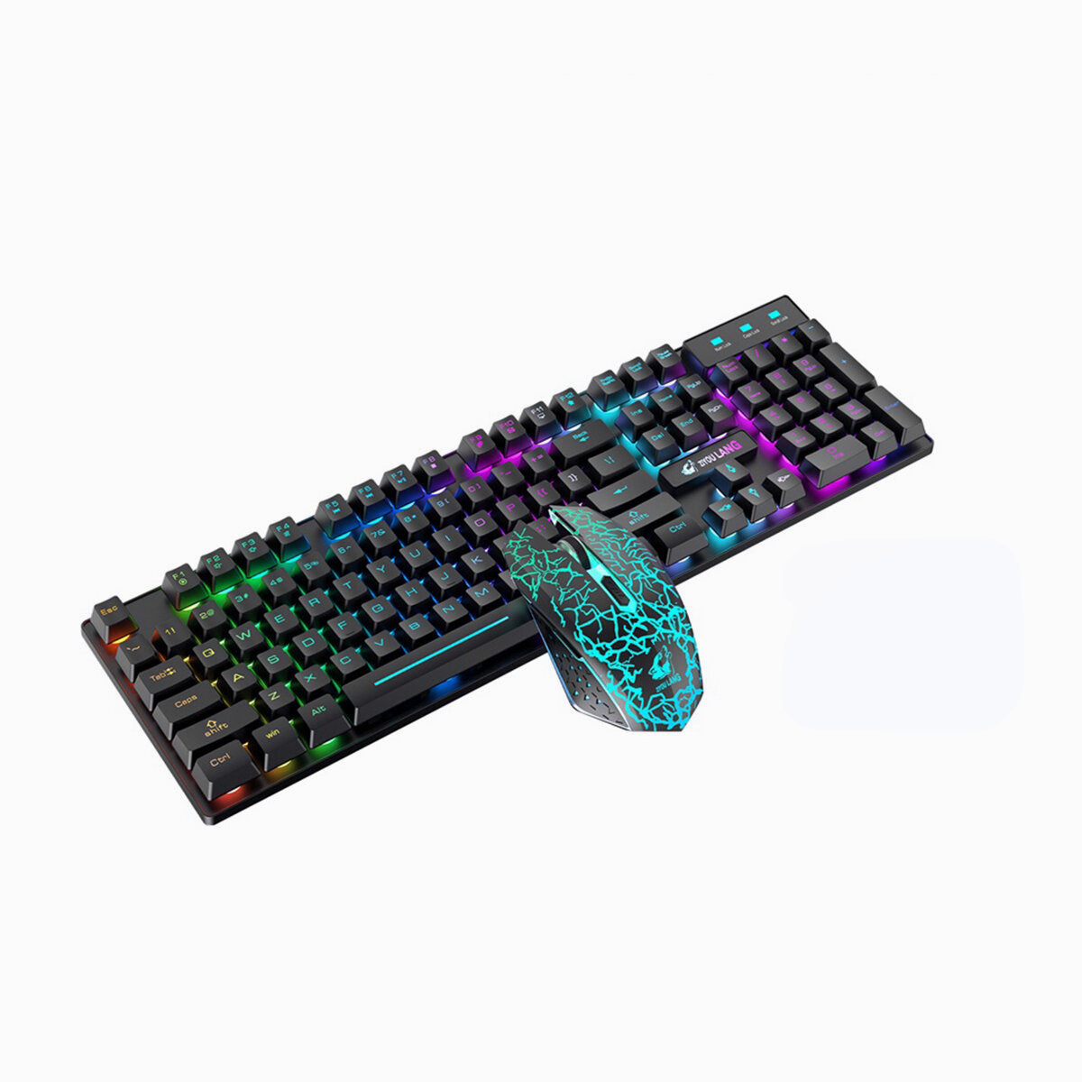 2.4G Wireless Keyboard & Mouse Set 104 Keys RGB Backlit Gaming Keyboard 800-2400DPI Optical Mouse for Computer Laptop PC
