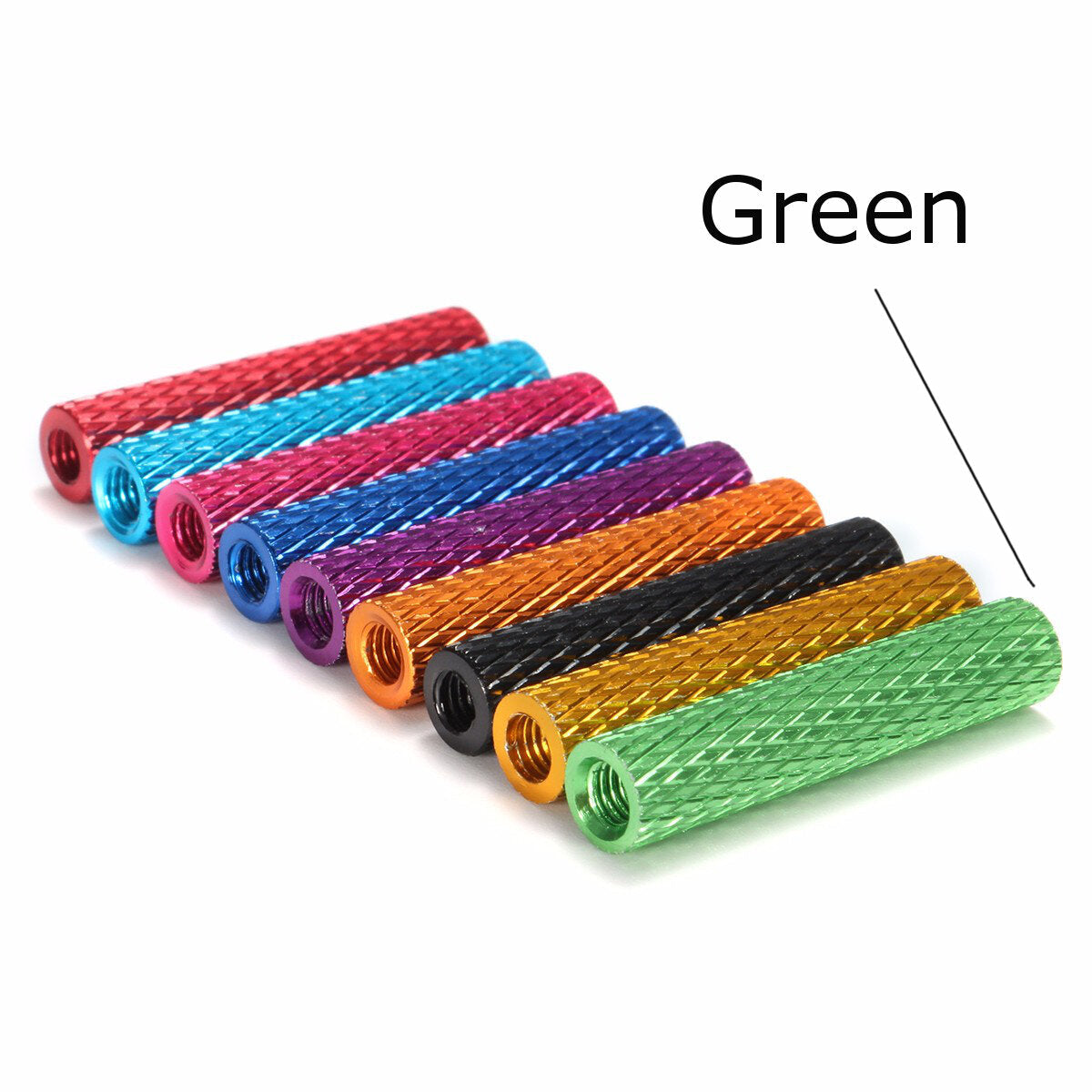 10Pcs M3 20mm Knurled Standoff Aluminum Alloy Anodized Spacer