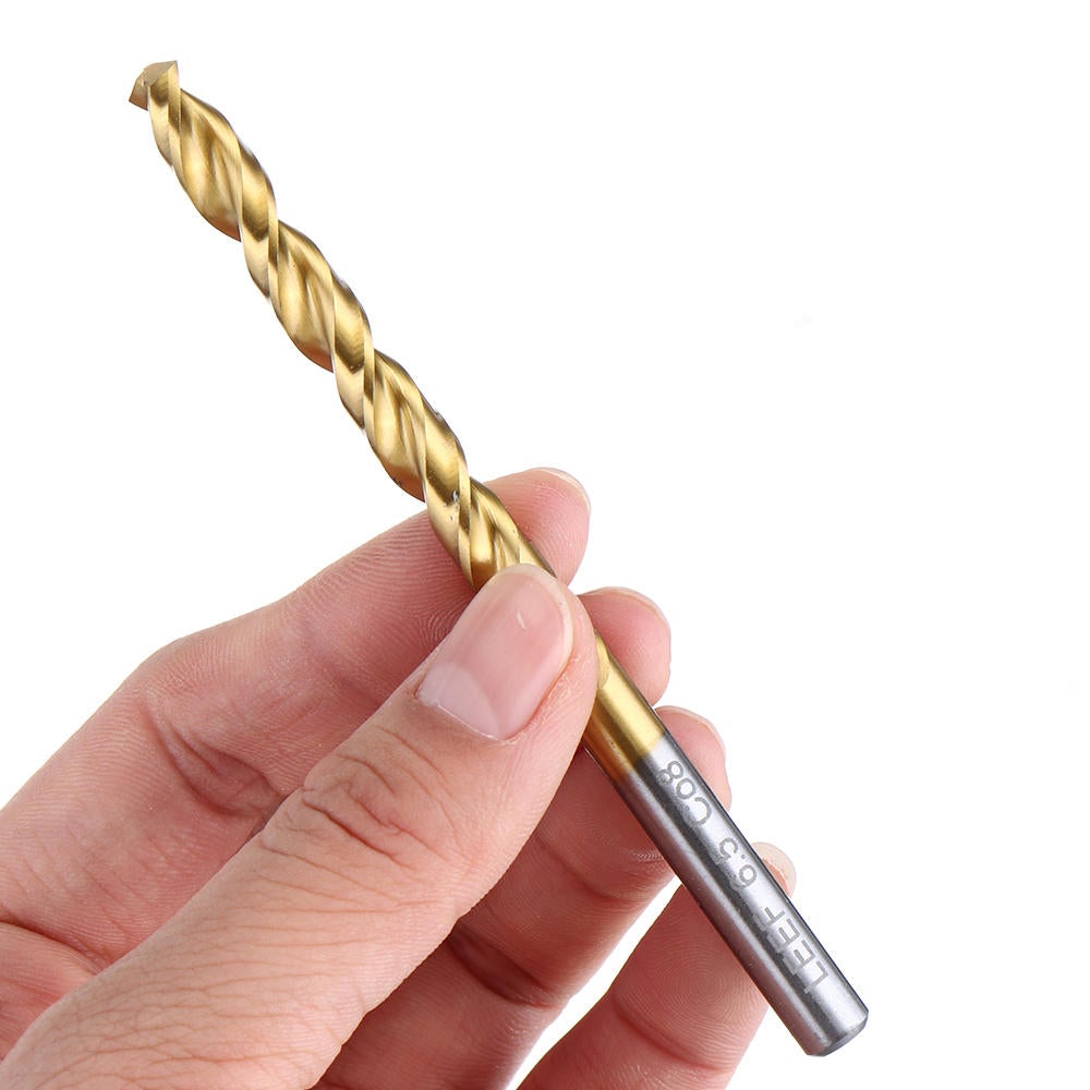 13Pcs Titanium Coated M42 Twist Drill Bit 8% High Cobalt HSS Drill Bit Set Industrial Grade 1.5-6.5mm for Stainless Steel Metal Wood