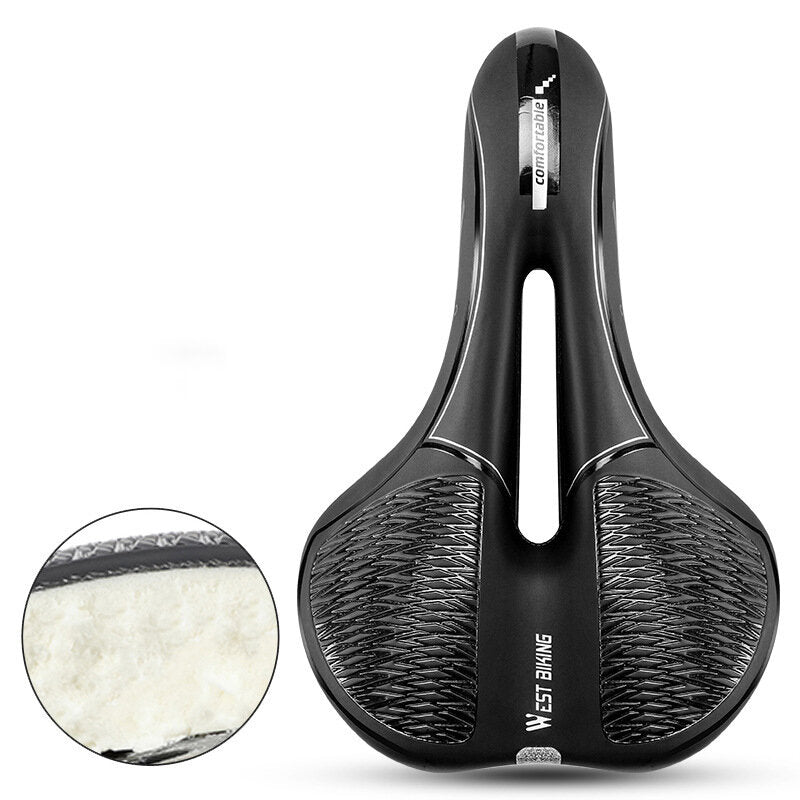 Reflective PVC Surface Leather Bicycle Riding Saddle Waterproof Non-Slip