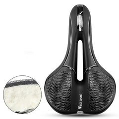 Reflective PVC Surface Leather Bicycle Riding Saddle Waterproof Non-Slip