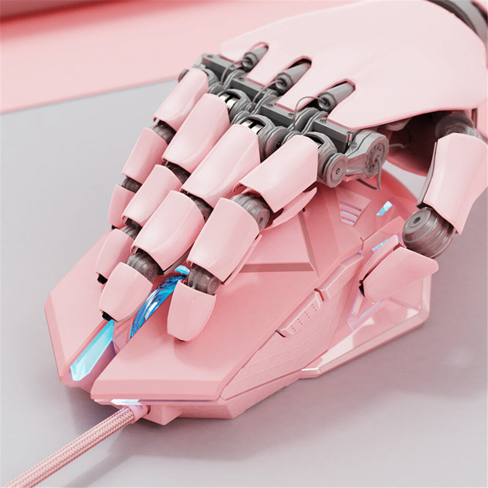 Wired Gaming Mouse Pink/ Black Gaming Mouse 7 Programmable Buttons Silent Click 4 Levels Adjustable DPI Mice for PC Laptop