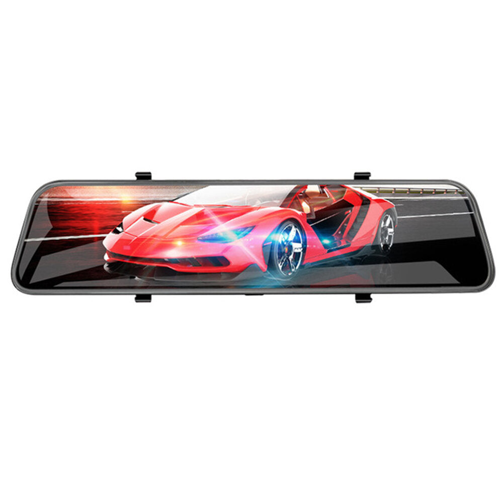 12 Inch Touch Car DVR Stream Media Dash Cam Mirror Video Recorder Dual Len Support 1080P Rear View Camera GPS