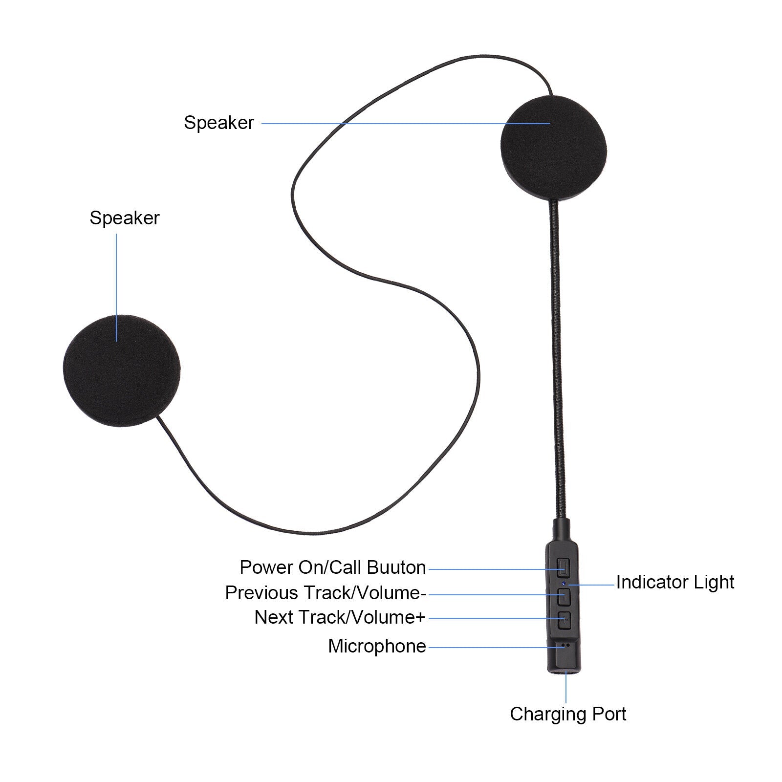 wireless motorcycle helmet headset Bluetooth 5.1 headphone motor earphone with microphone music call control