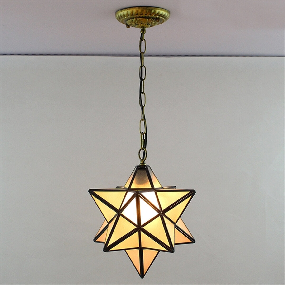 Star Glass Pendant Light Chandelier Light Modern Ceiling Lamp Fixture Decor